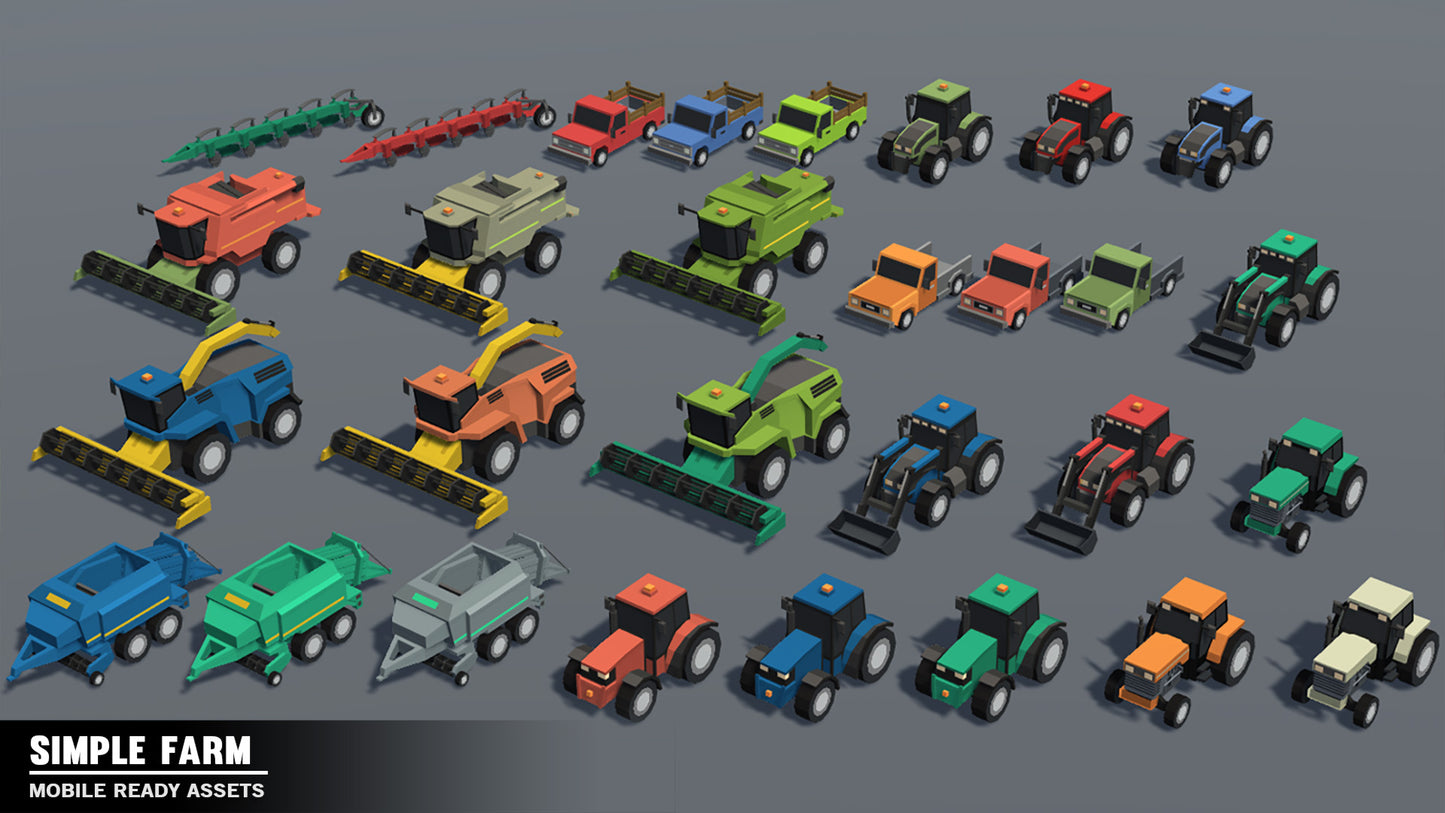 Farm tractor assets from the Simple Farm Pack