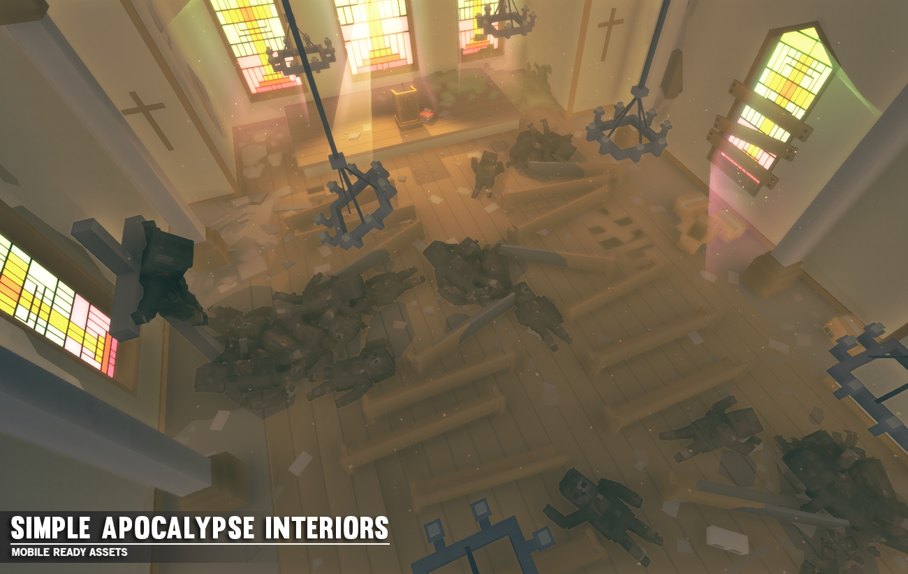 Simple Apocalypse Interiors church game assets