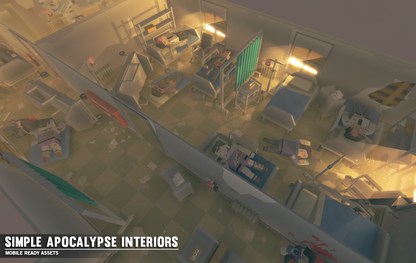 Hospital interiors and prop assets for creating a post-apocalyptic hospital game environment