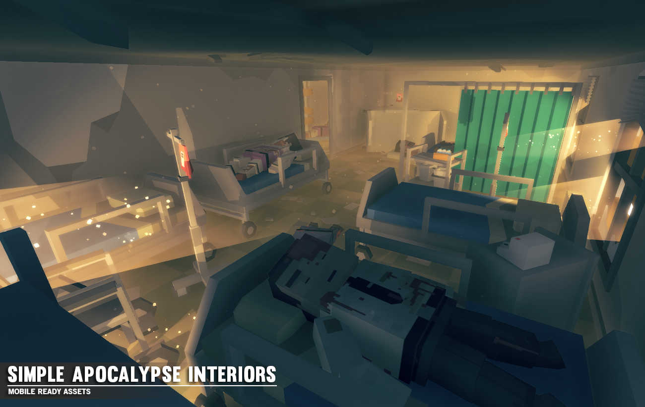 Simple Apocalypse Interiors hospital room game assets for Unity and Unreal Engine