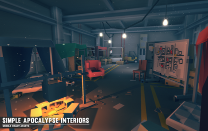 Simple Apocalypse Interiors warehouse game assets